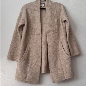 Oscar The Collection James Long Sleeve Knit Vest Cardigan Khaki Women's Size S